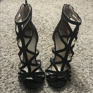 Chic Black Strappy Heels for Women